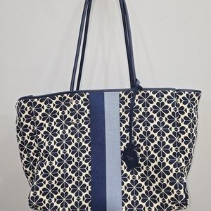 Kate Spade Spade Flower Jacquard Stripe Everything Large Tote + Wristlet Pouch